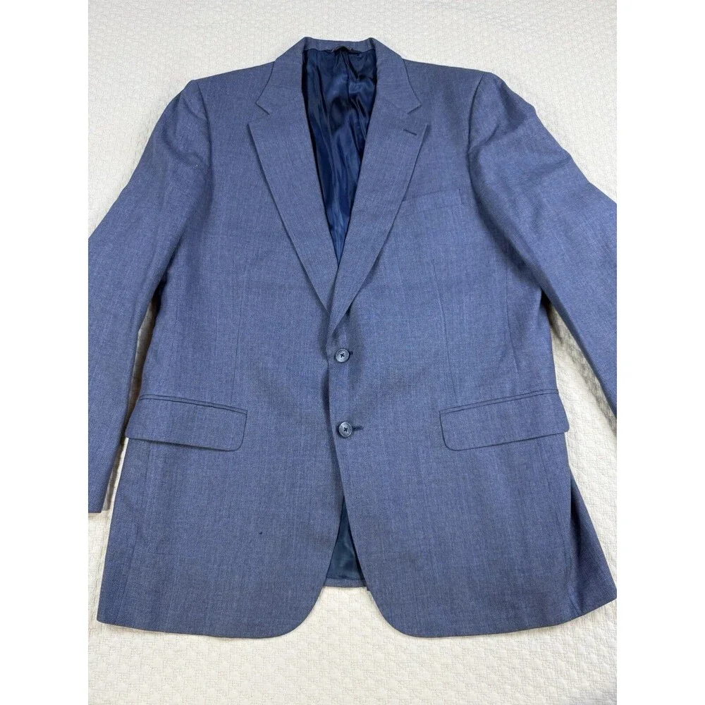 Burberry Porsum Wool Suit Formal Made USA Bullocks 70s 80s | Blue | Size Unknown